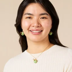 Andrés Gallardo Green Apple Stem Gold-Plated Necklace