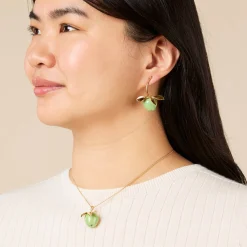 Andrés Gallardo Green Apple Stem Gold-Plated Post Earrings