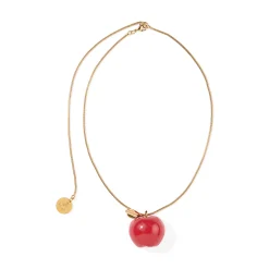Andrés Gallardo Large Red Apple Gold-Plated Necklace