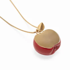 Andrés Gallardo Large Red Apple Gold-Plated Necklace
