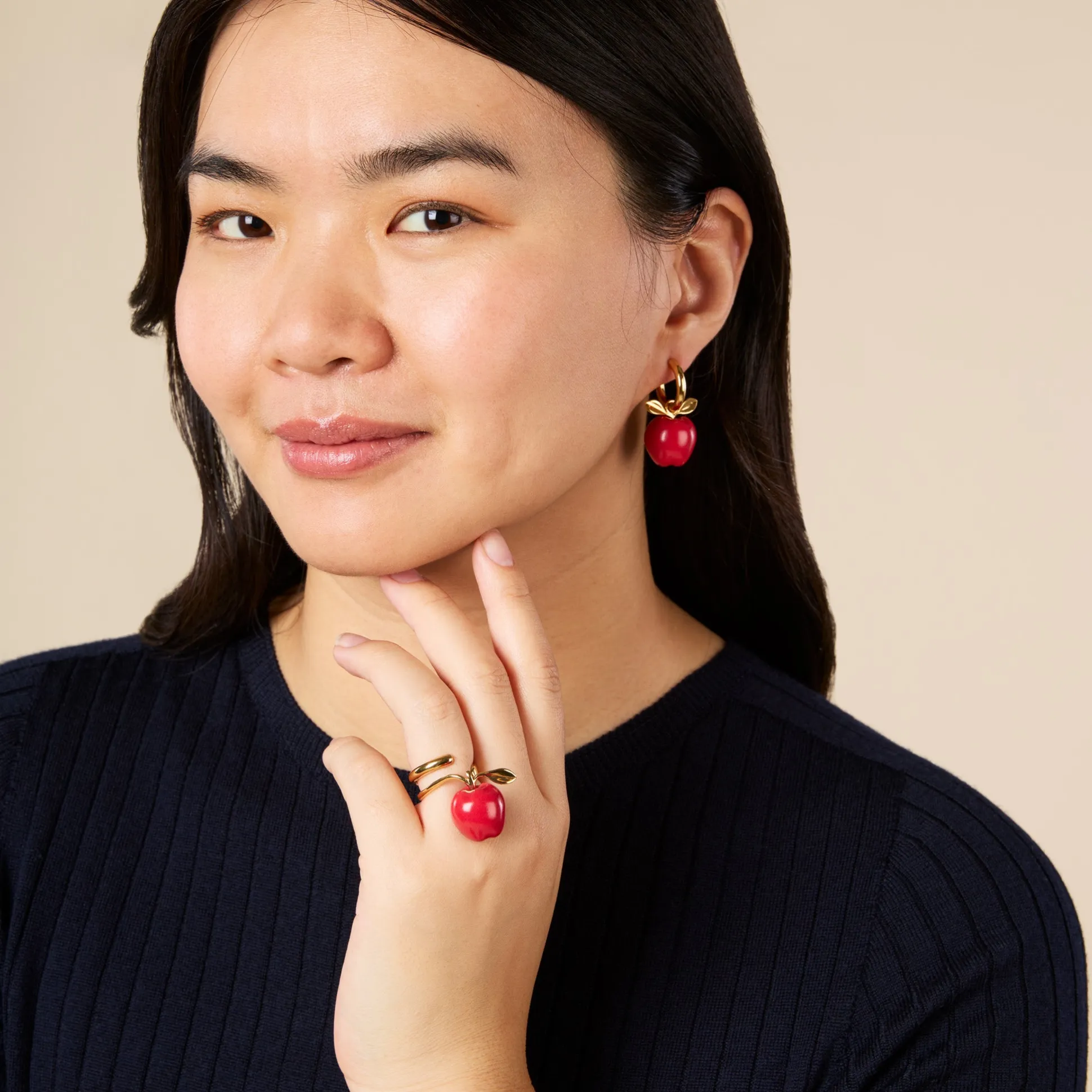 Andrés Gallardo Red Apple Gold-Plated Ring