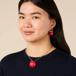 Andrés Gallardo Red Apple Single Gold-Plated Hoop Earring
