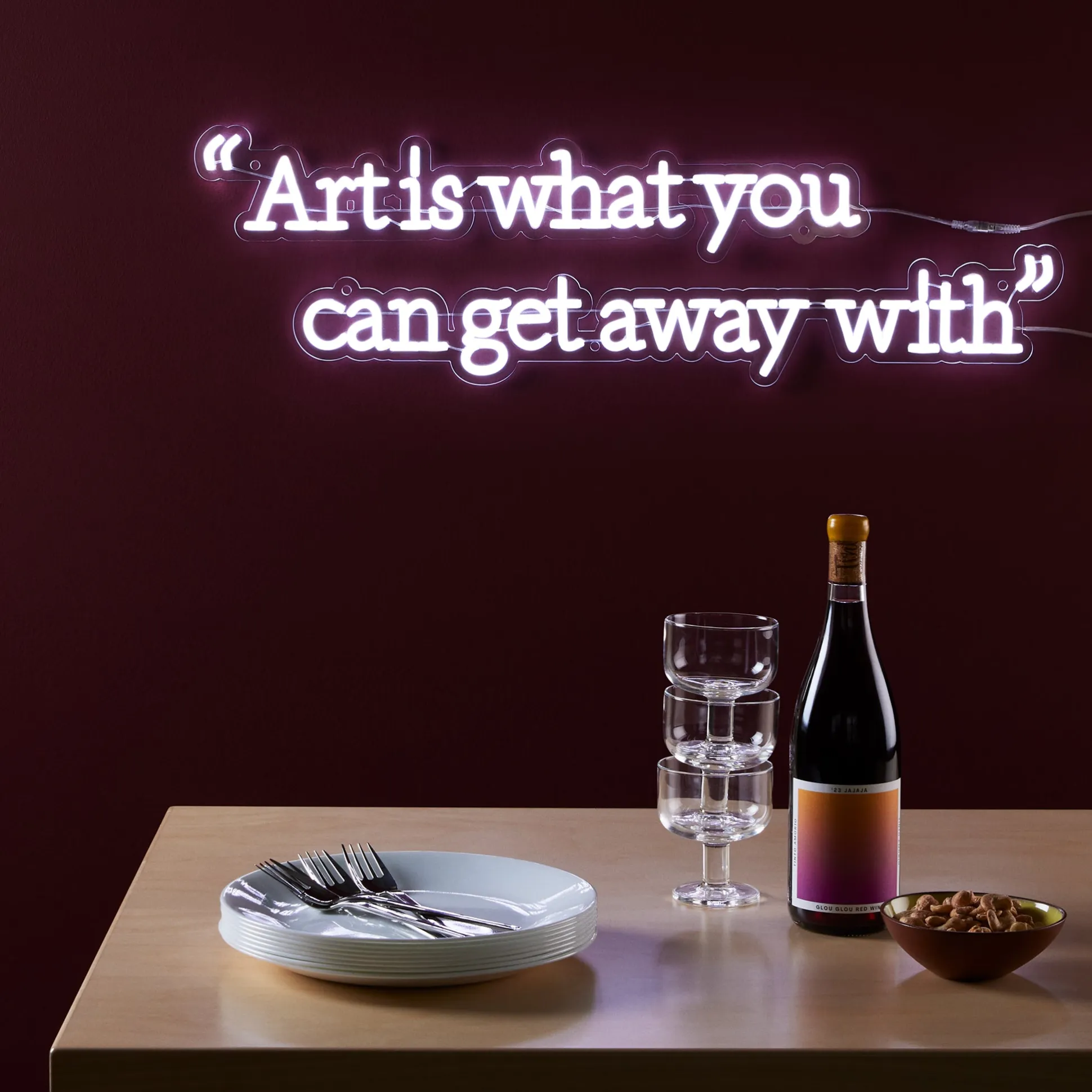 Andy Warhol Art Is What You Can Get Away With Quote Neon Sign