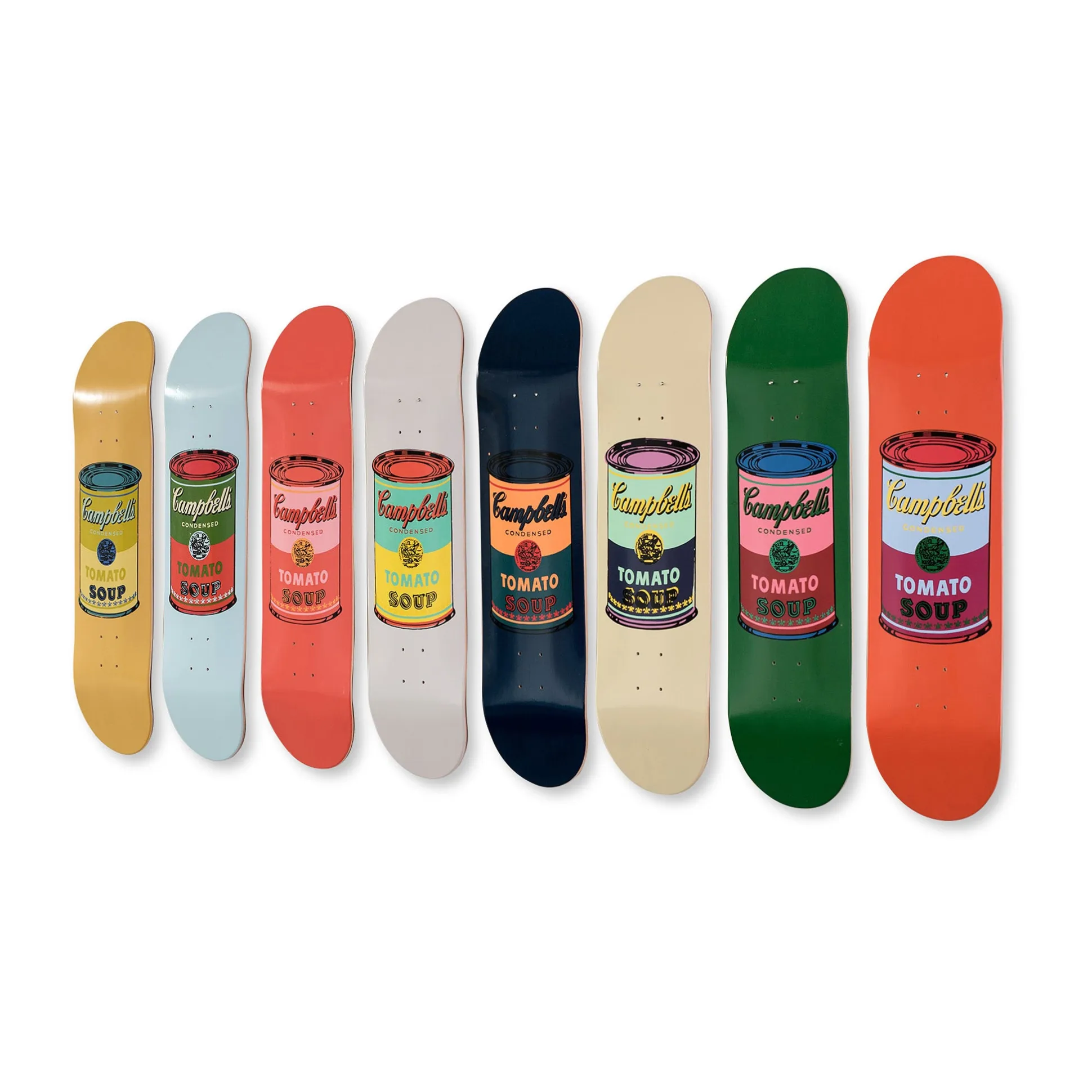 Andy Warhol: Skateboard Colored Campbell's Soup Cans Set of 8