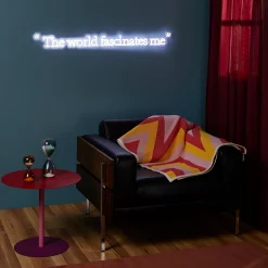 Andy Warhol The World Fascinates Me Quote Neon Sign