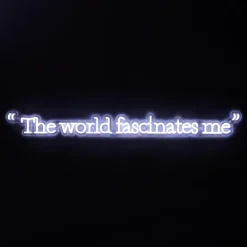 Andy Warhol The World Fascinates Me Quote Neon Sign
