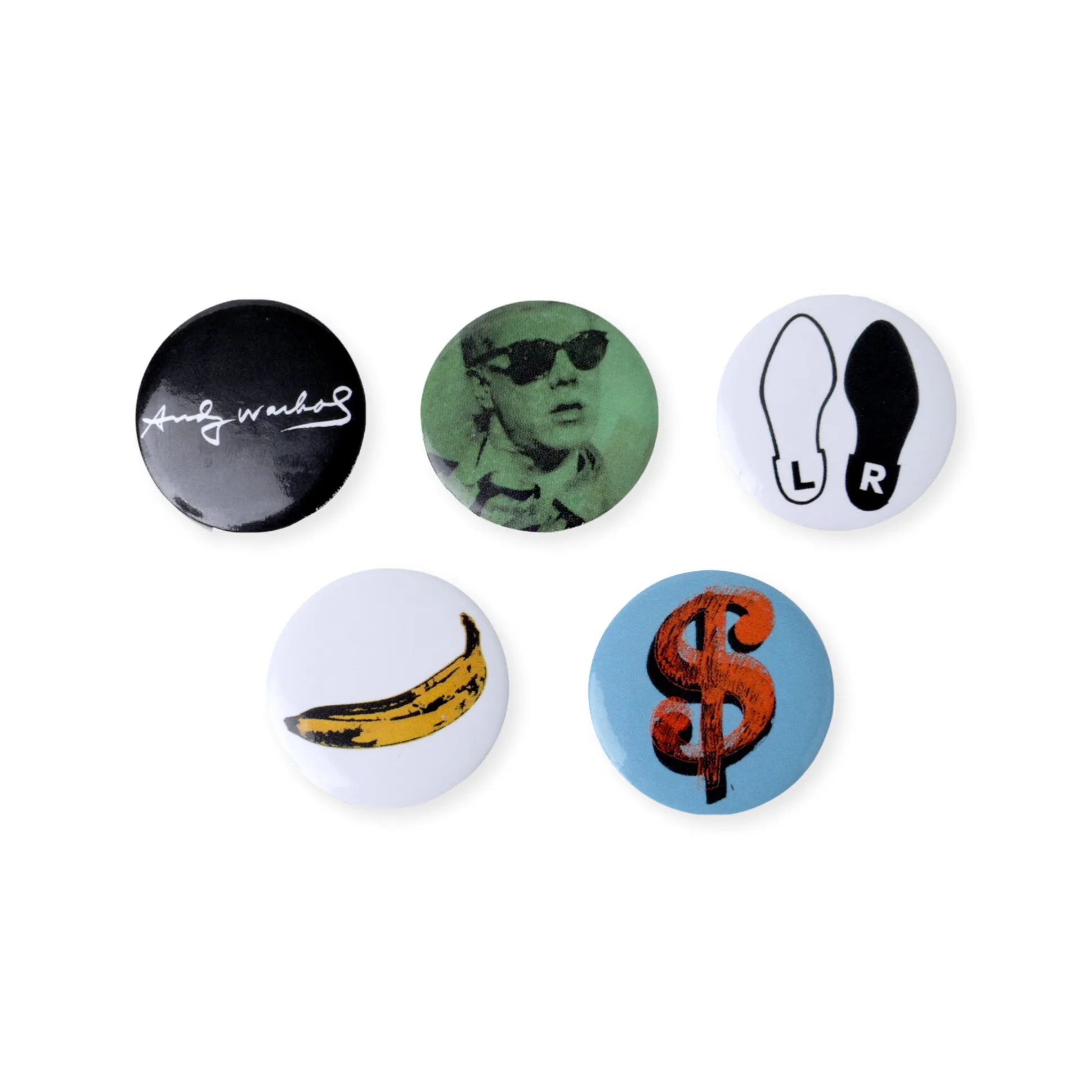 Andy Warhol Variety Button Badges - Set of 5