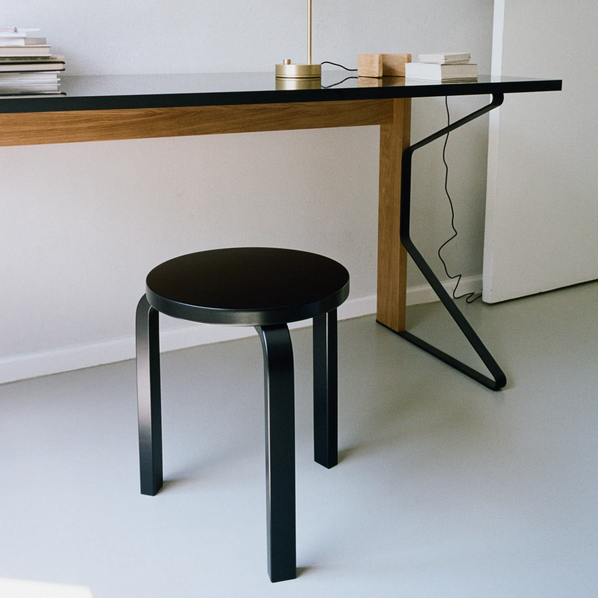 Artek Aalto Stacking Stool 60/ Black