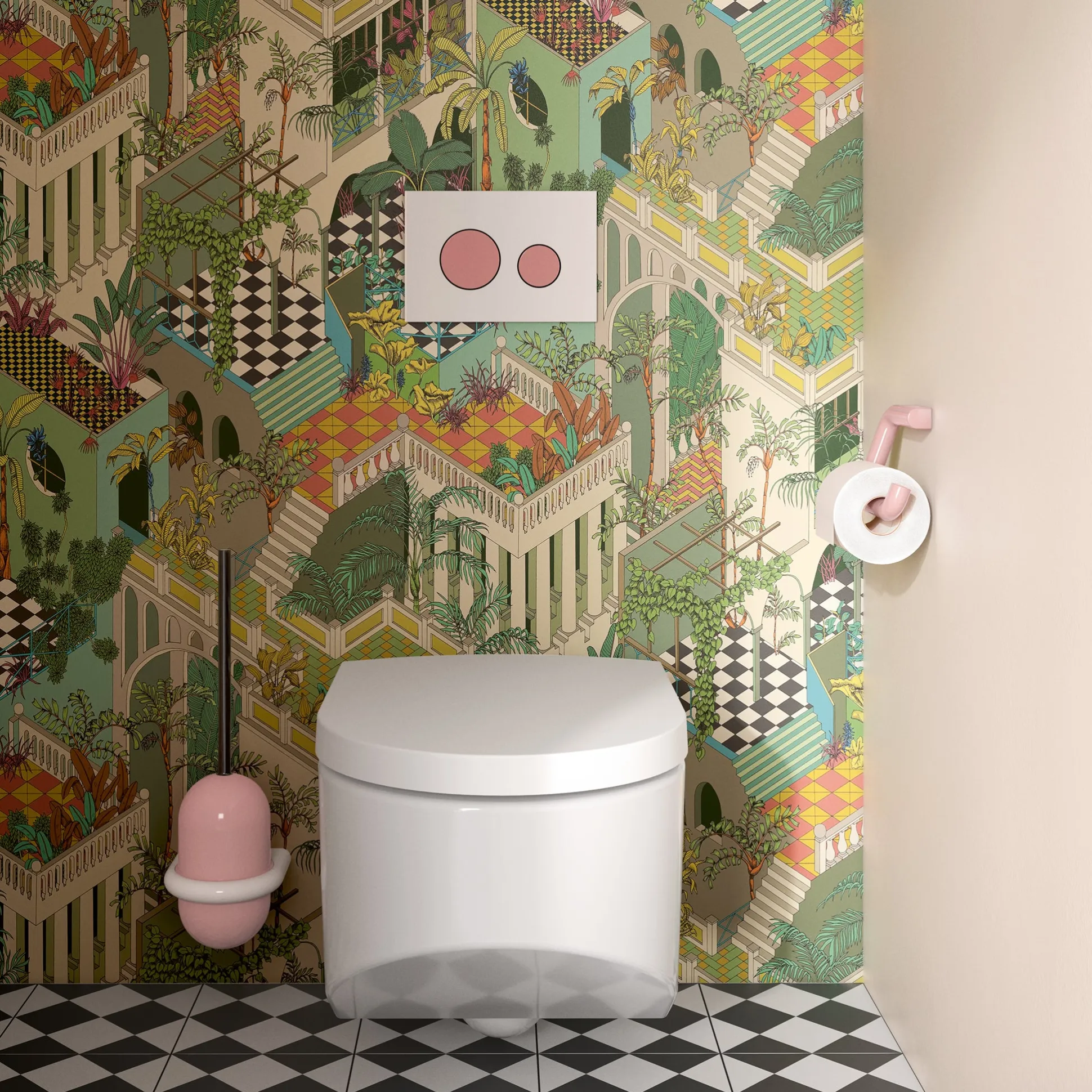 Barbie™ x Hewi Pink Toilet Brush/ White/ Black