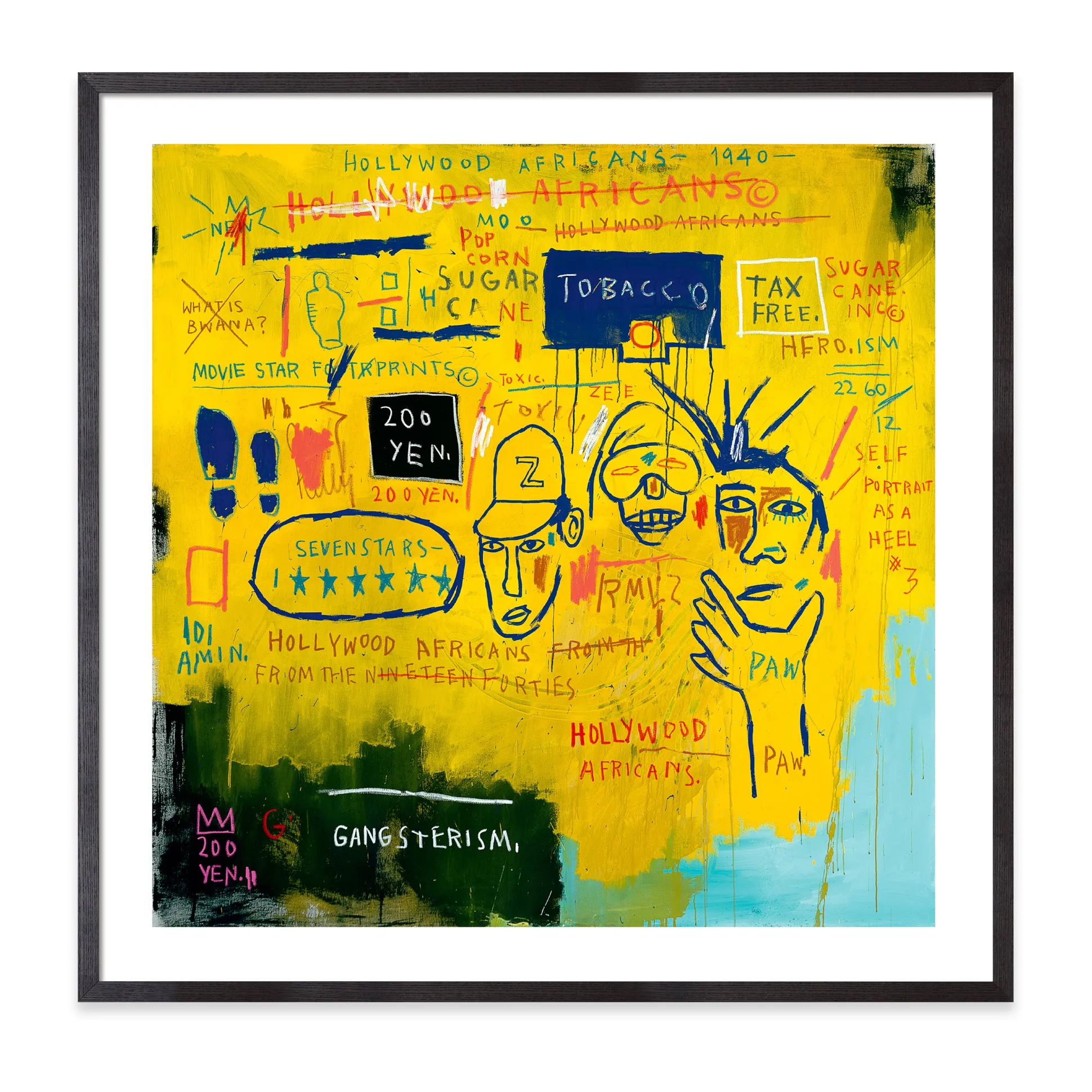 Basquiat: Hollywood Africans Framed Print