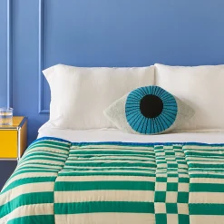 Blue Eye Lambswool Throw Pillow