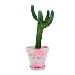 Blumen Marbled Planter and Saucer Set