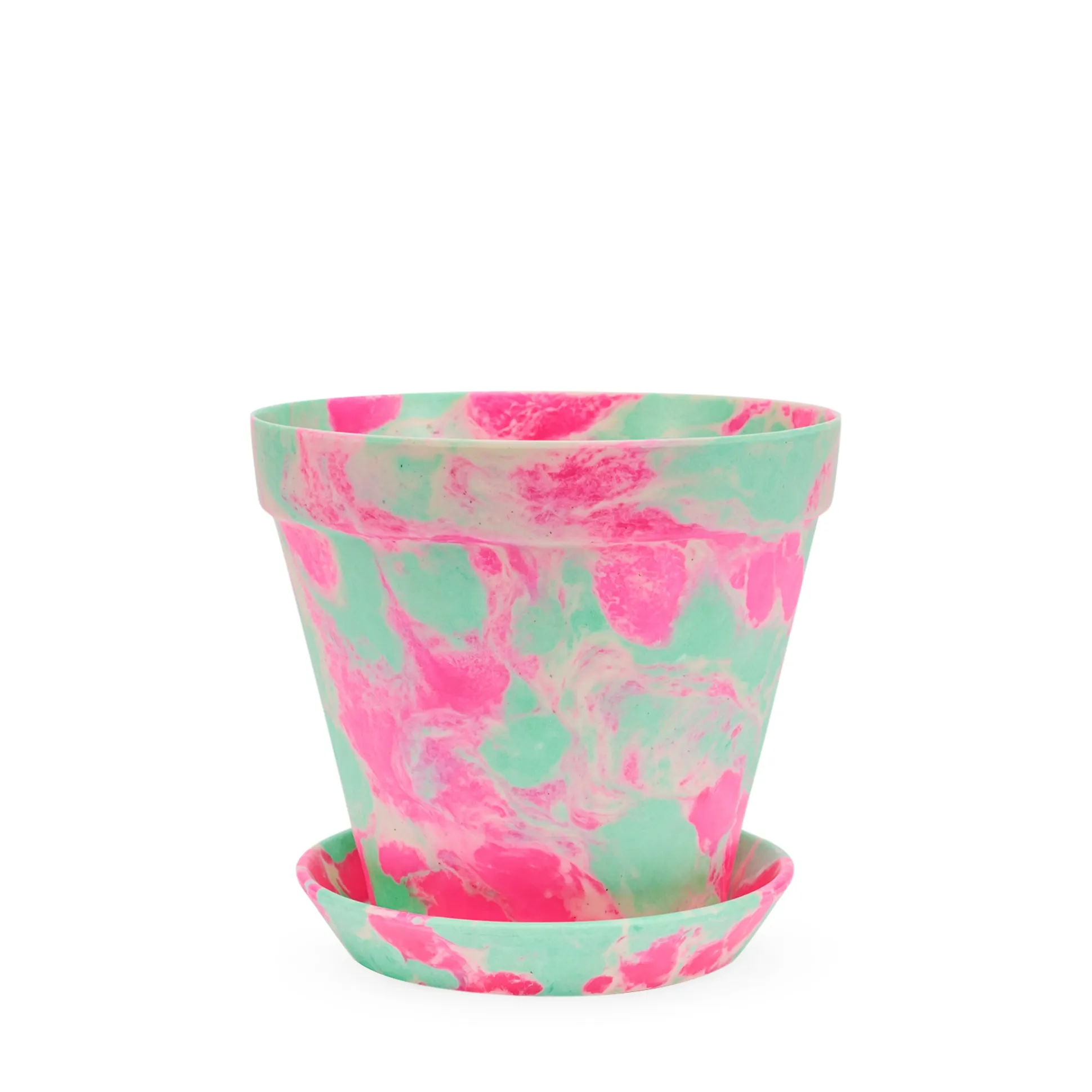 Blumen Marbled Planter and Saucer Set