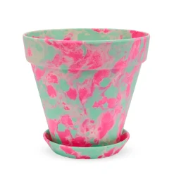 Blumen Marbled Planter and Saucer Set