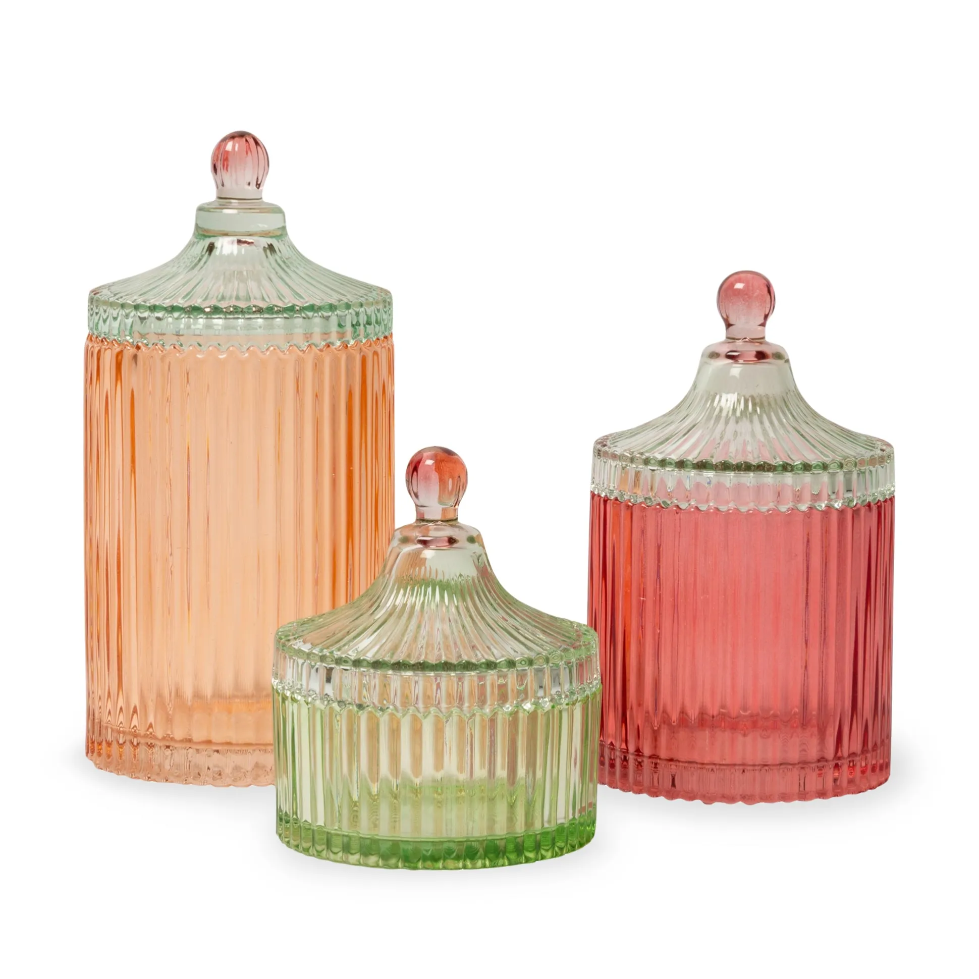 Candy Stripe Glass Storage Jar