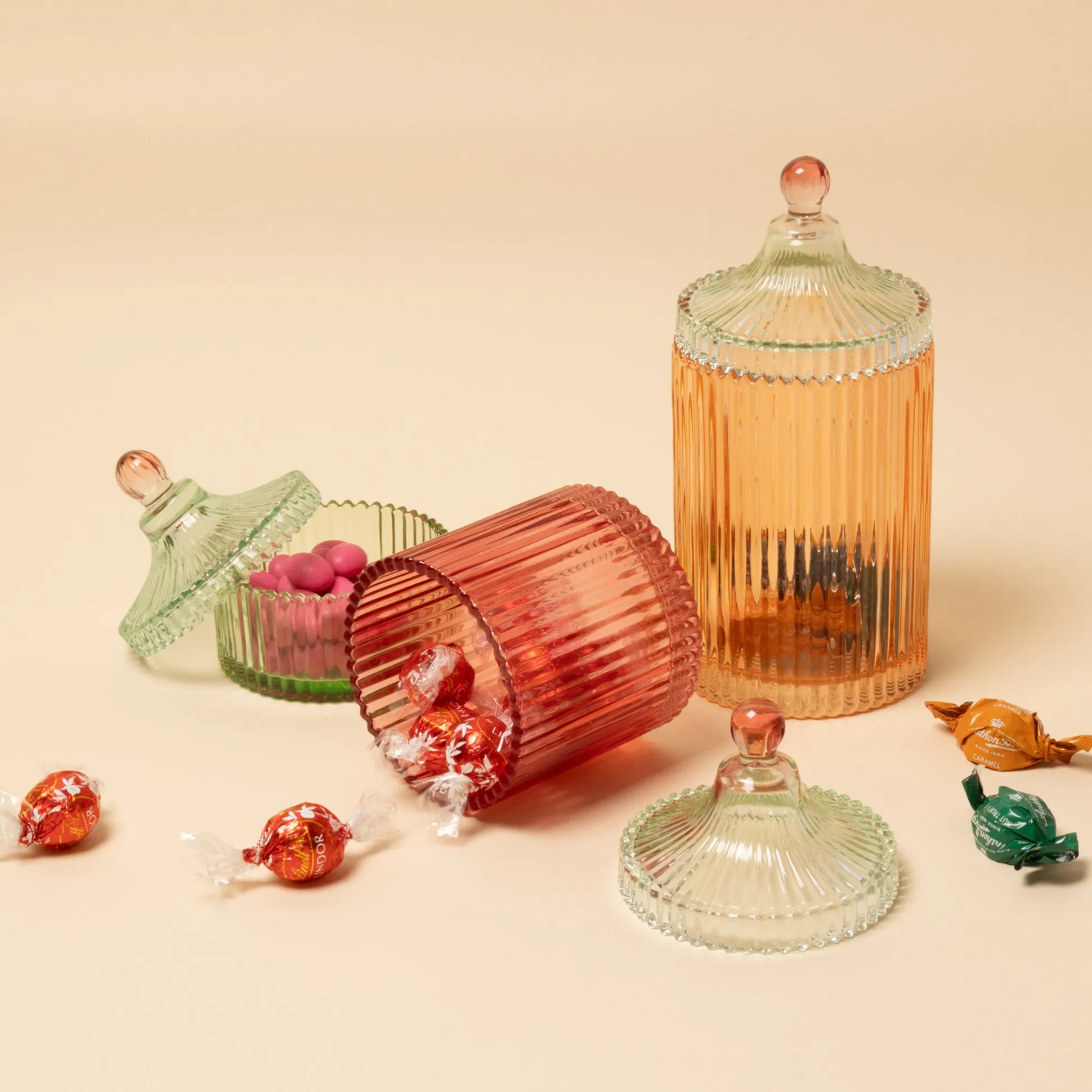 Candy Stripe Glass Storage Jar