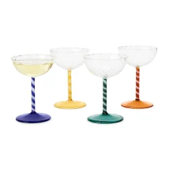 Candy Twist Glassware - Set of 4 - Coupe Set of 4