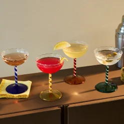 Candy Twist Glassware - Set of 4 - Coupe Set of 4