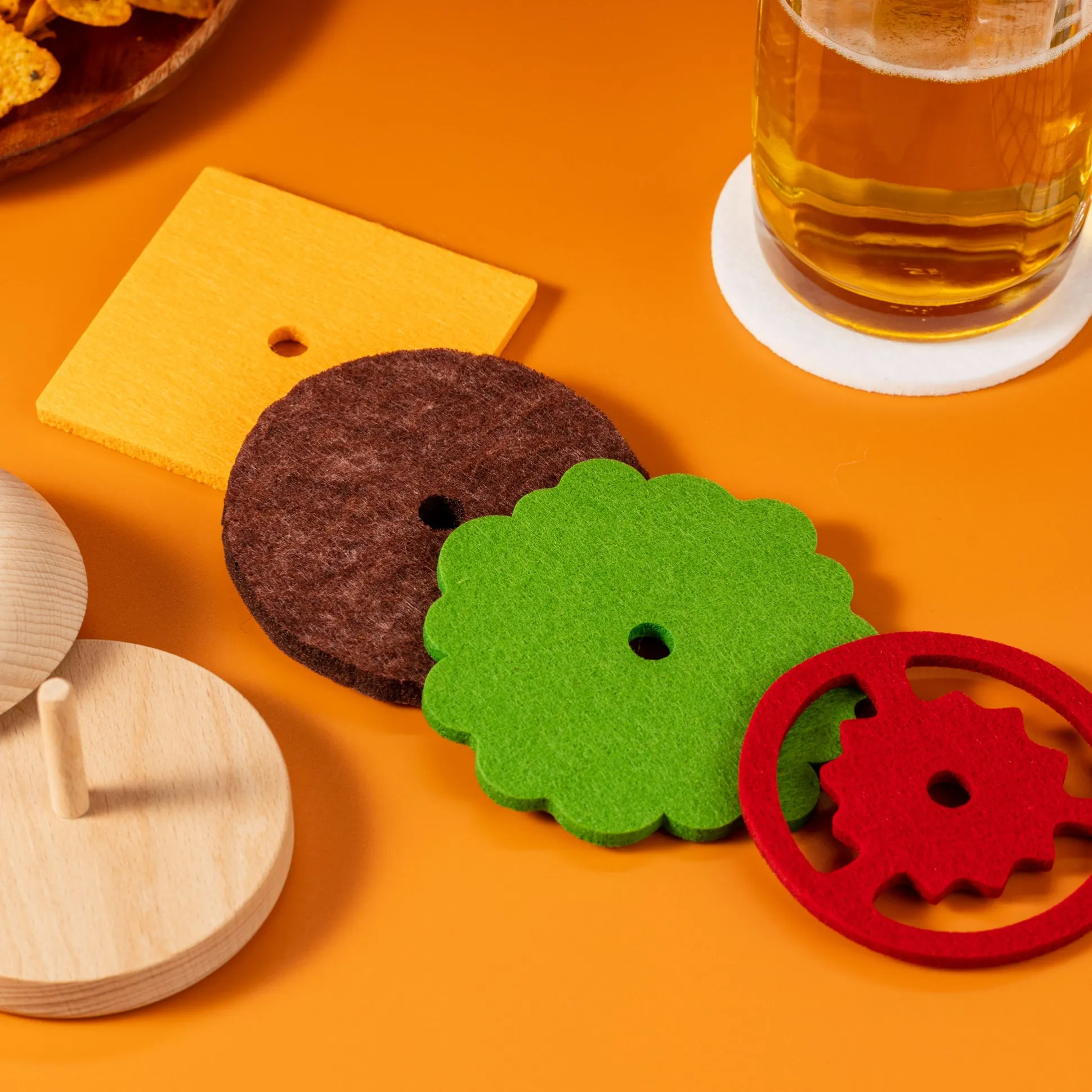 Cheeseburger Coasters - Set of 5