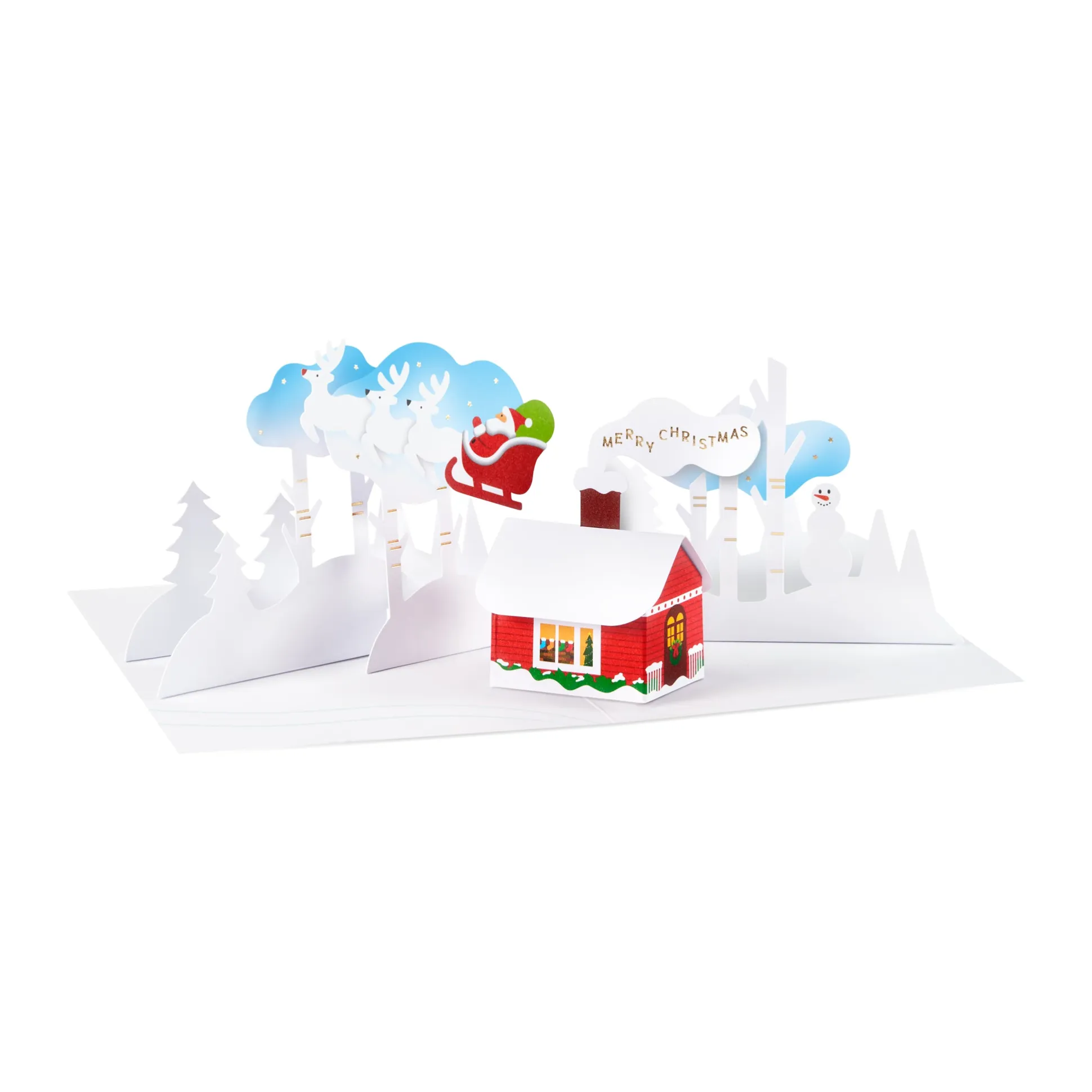 Christmas Cabin Holiday Pop-Up Cards - Set of 8