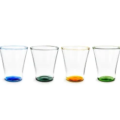Color Accent Drinking Glasses - Set of 4 - Short