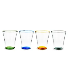 Color Accent Drinking Glasses - Set of 4 - Short