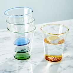 Color Accent Drinking Glasses - Set of 4 - Short