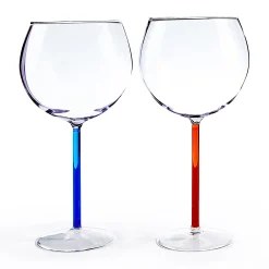 Color Accent Red Wine Glasses - Set of 2
