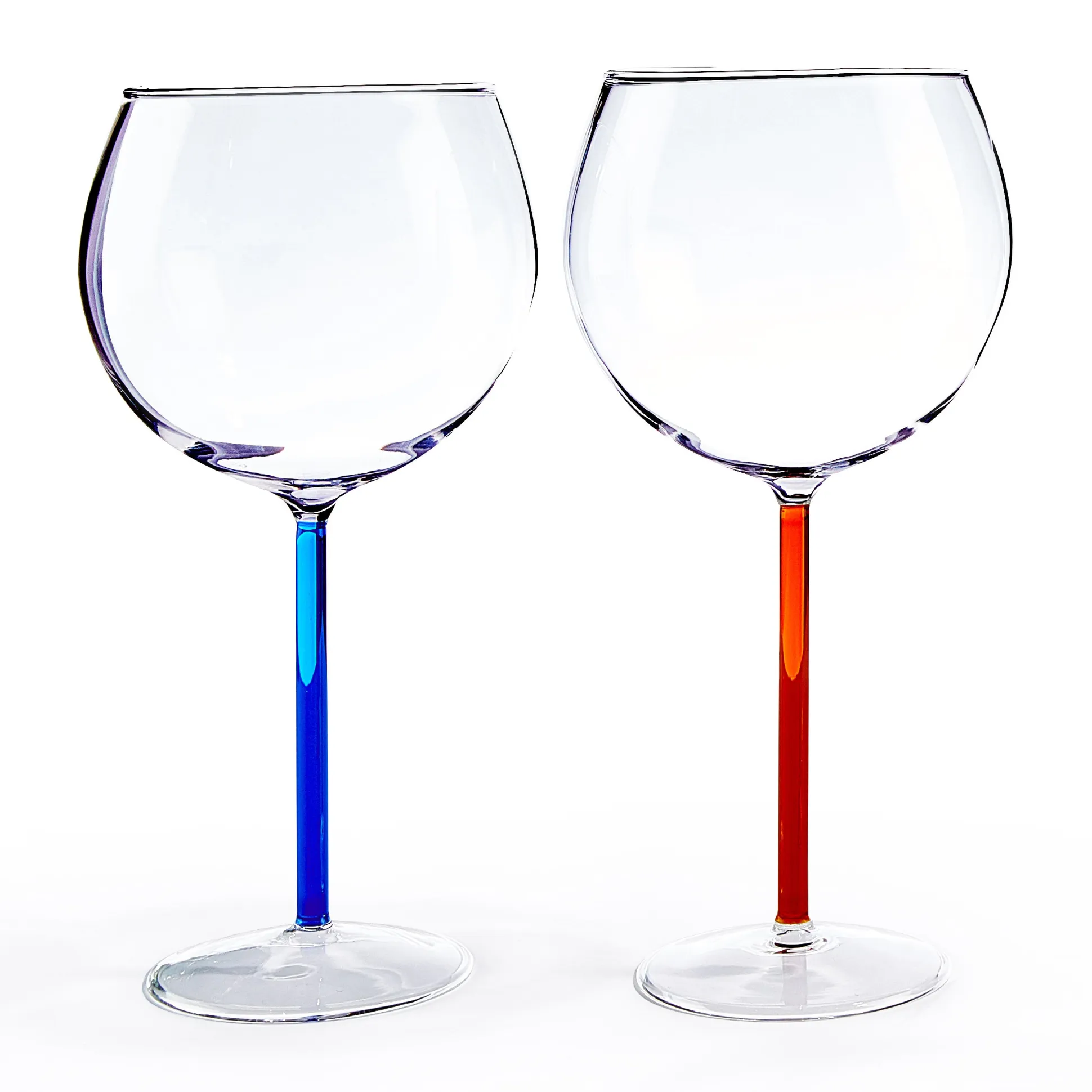 Color Accent Red Wine Glasses - Set of 2