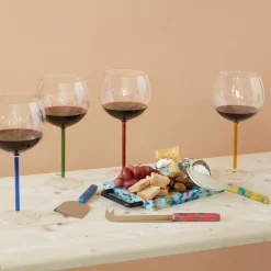 Color Accent Red Wine Glasses - Set of 2