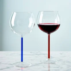 Color Accent Red Wine Glasses - Set of 2