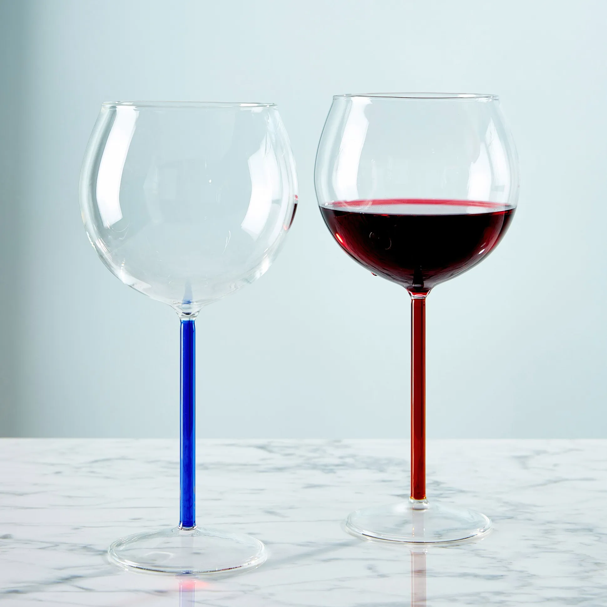 Color Accent Red Wine Glasses - Set of 2