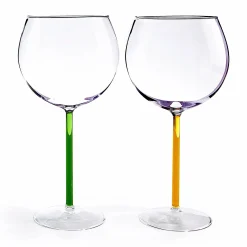 Color Accent Red Wine Glasses - Set of 2