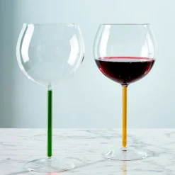 Color Accent Red Wine Glasses - Set of 2