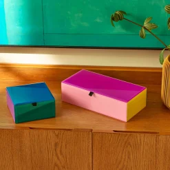 Colorblock Glass Jewelry Box