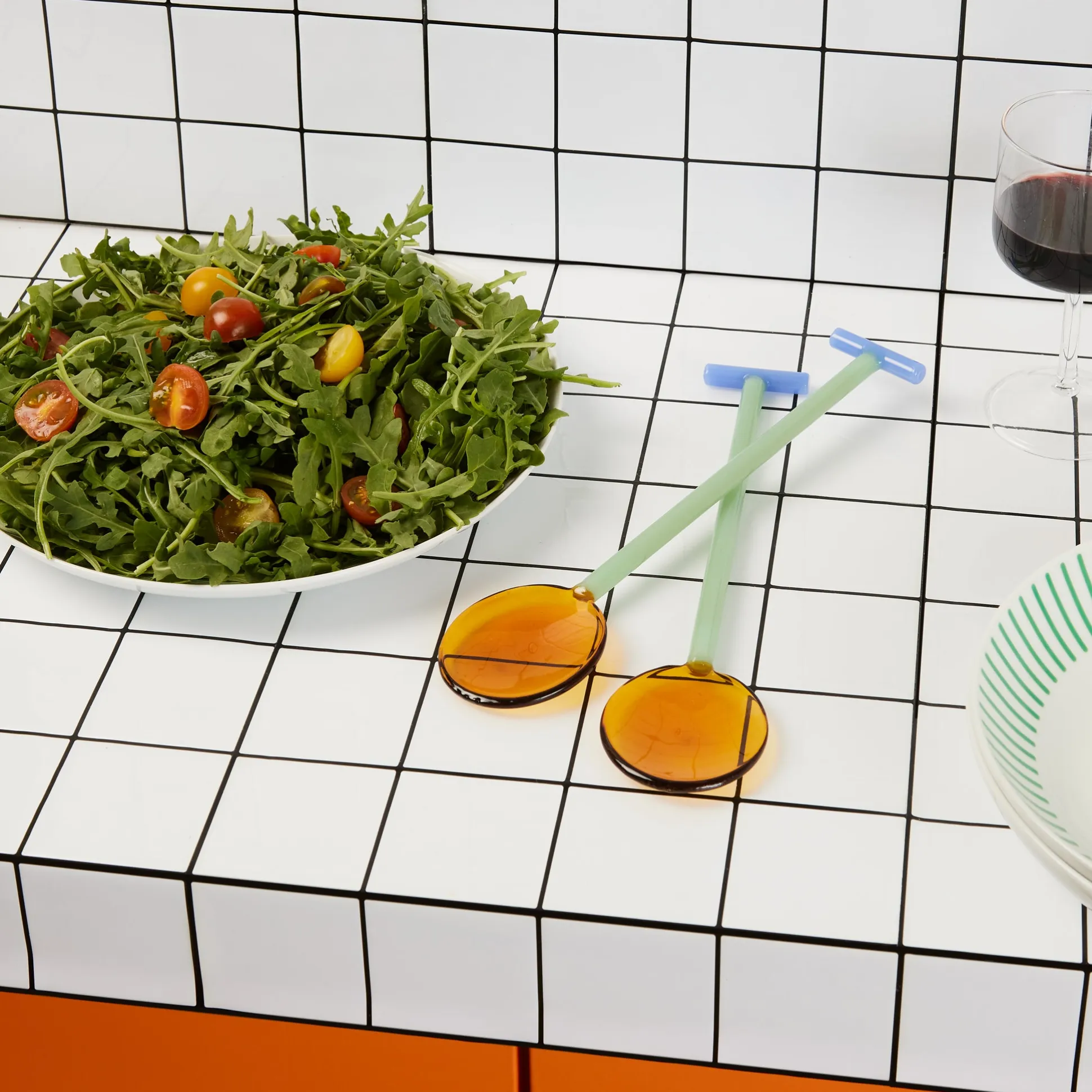 Crave Glass Salad Servers - Set of 2