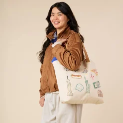 DIY Embroidery Stitch Your City NYC Tote Bag
