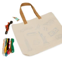 DIY Embroidery Stitch Your City NYC Tote Bag