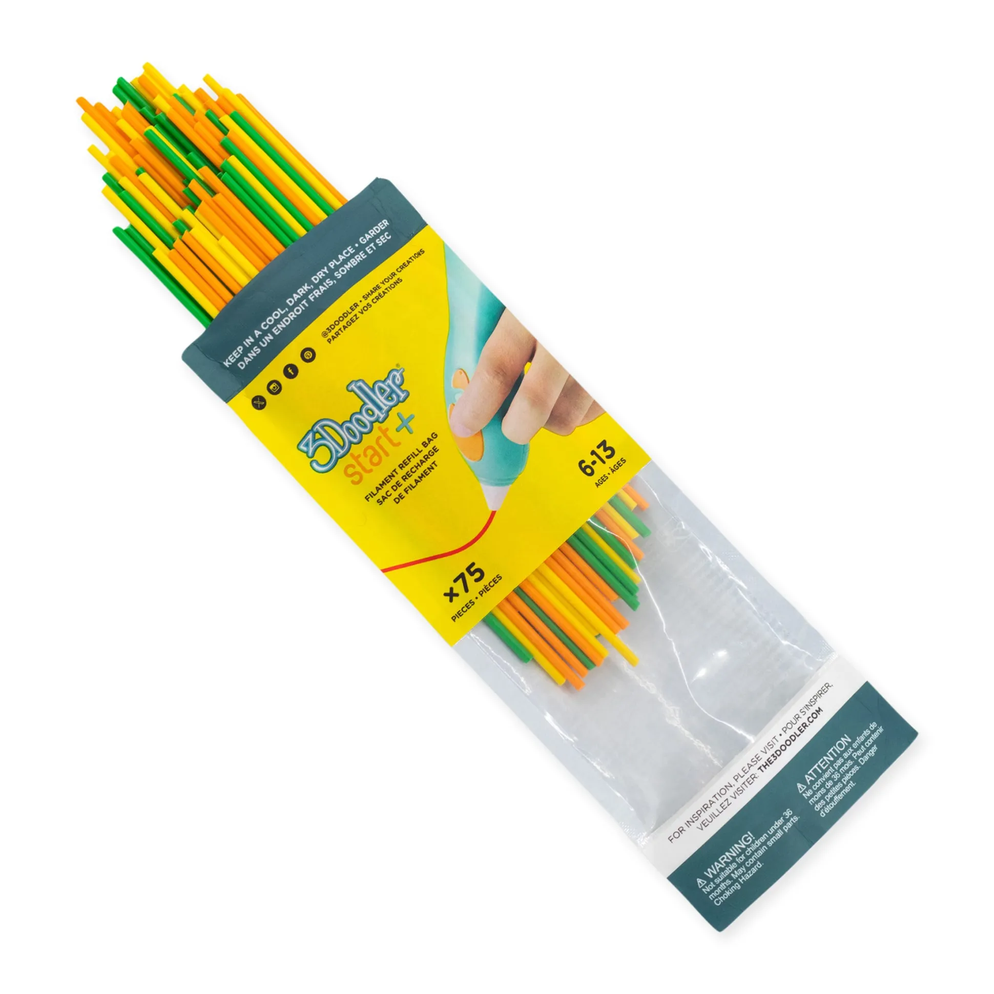 3Doodler Start+ 3D Pen Filament Refill Bag - 75 Strands - Garden Bloom
