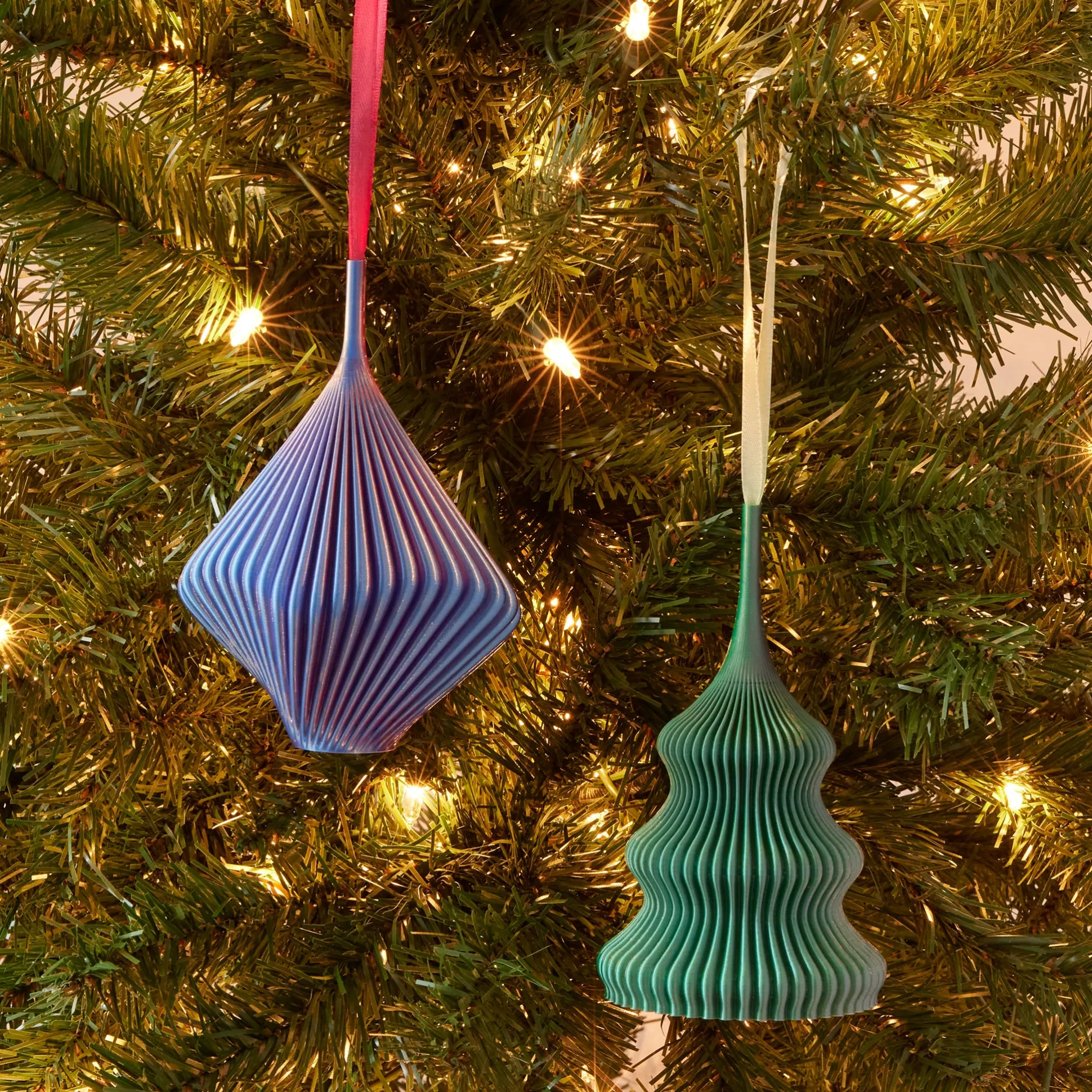3D-Printed Holiday Ornaments - Set of 2