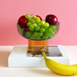 Dual Color Glass Fruit Bowl