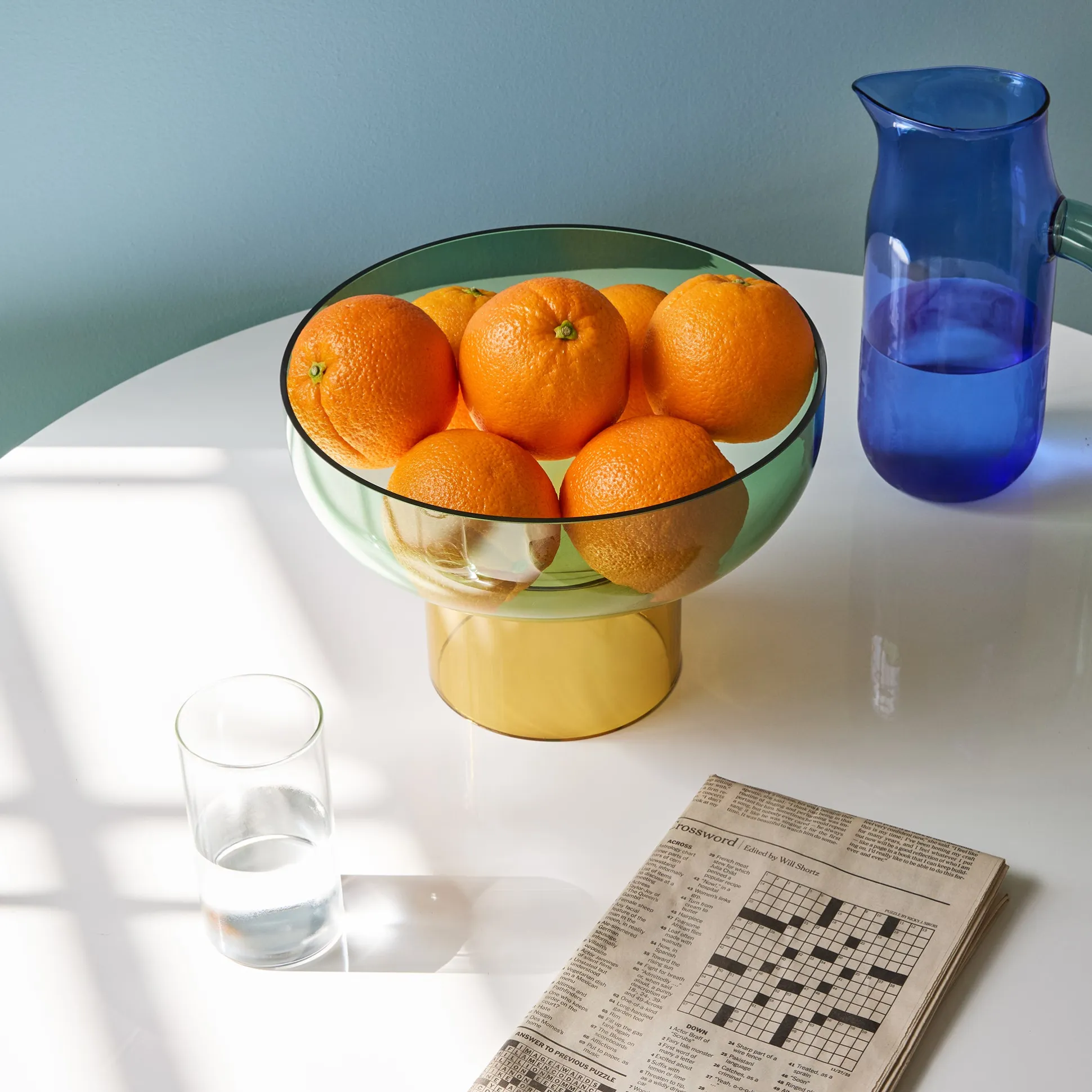 Dual Color Glass Fruit Bowl