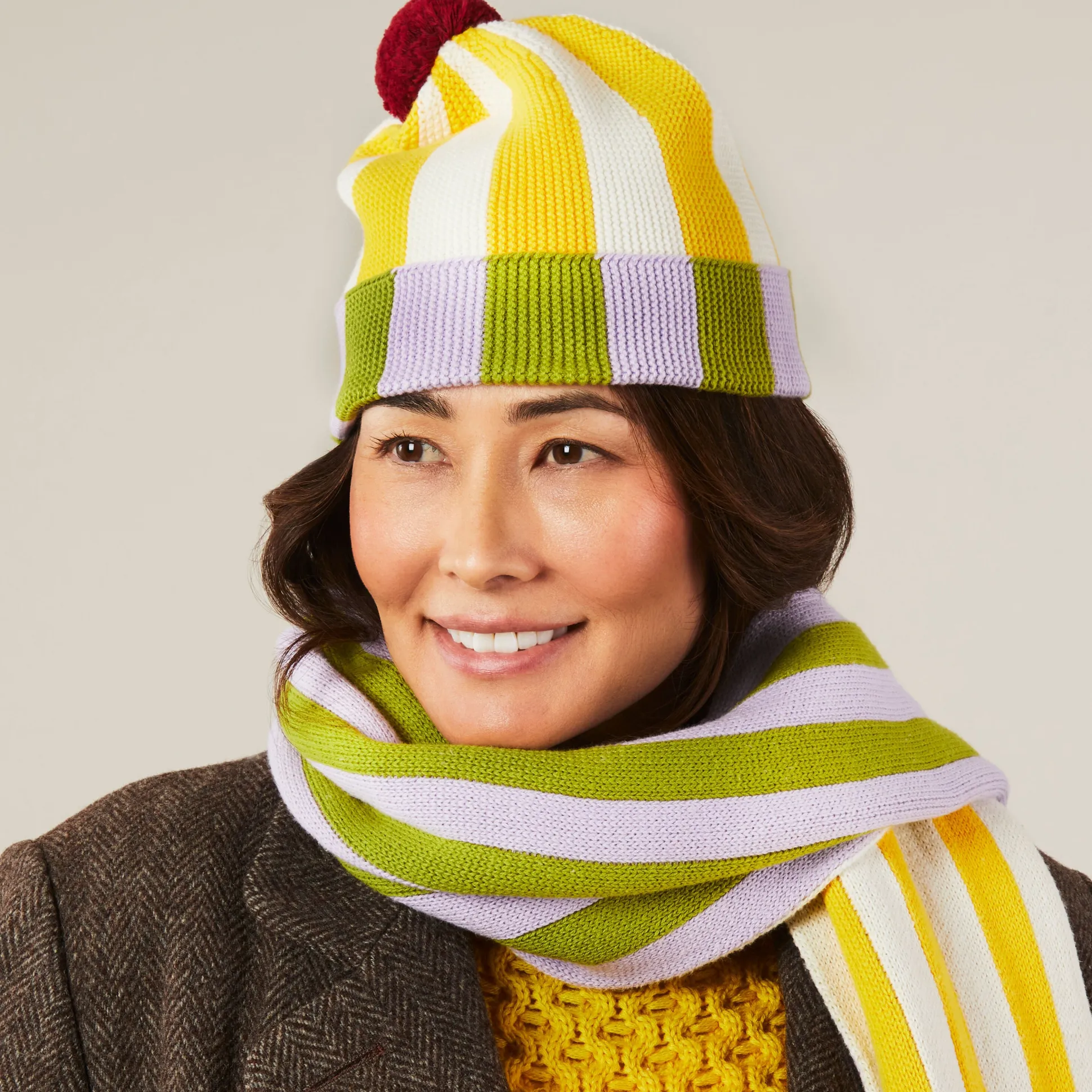 Dusen Dusen Cotton Striped Beanie