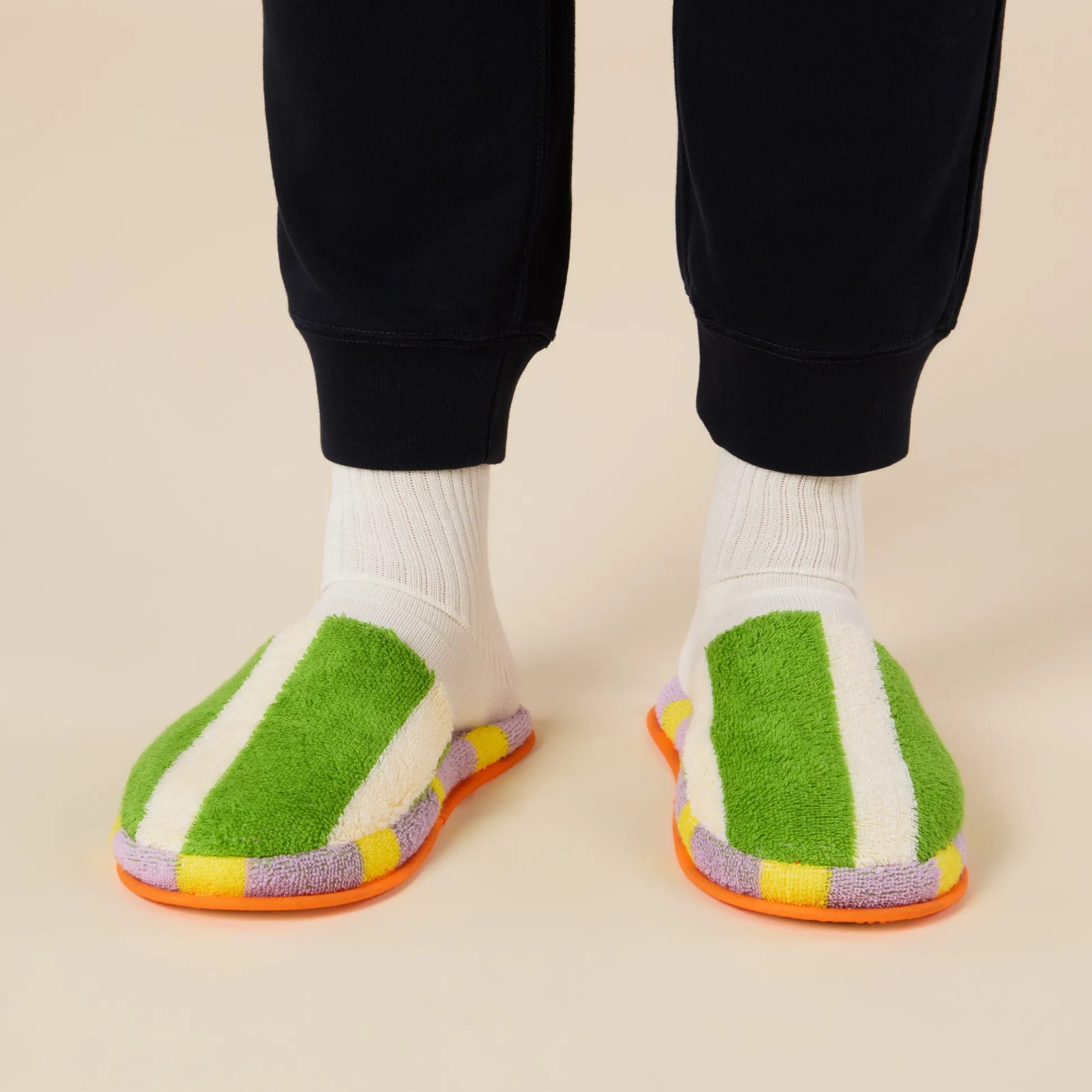 Dusen Dusen Striped Terry Slippers
