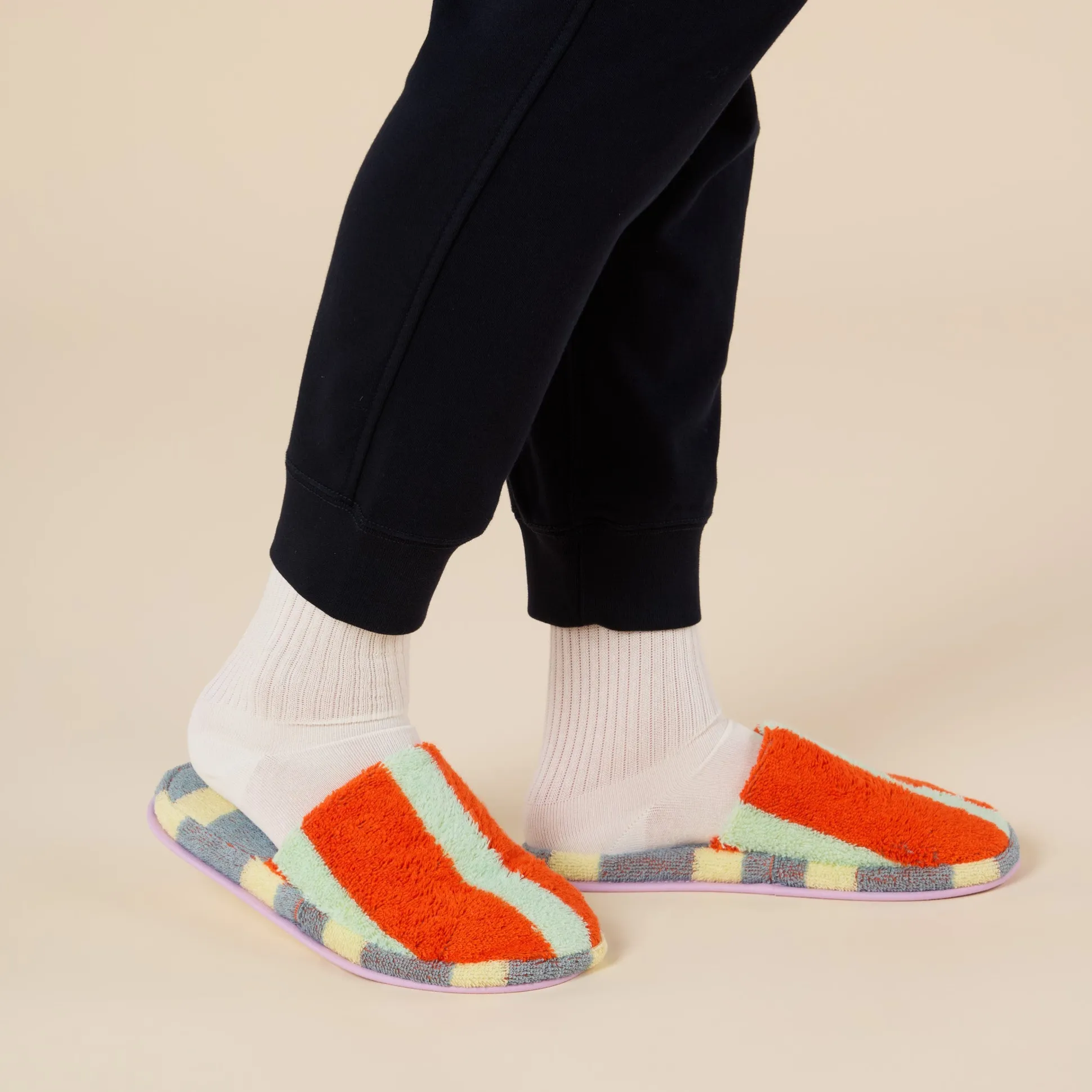 Dusen Dusen Striped Terry Slippers
