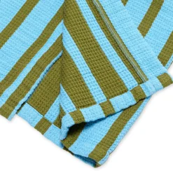 Dusen Dusen Striped Waffle Cotton Bathrobe