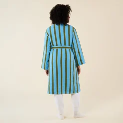Dusen Dusen Striped Waffle Cotton Bathrobe