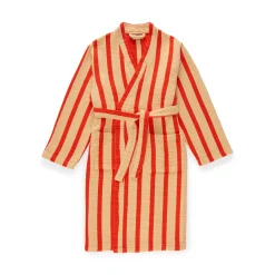 Dusen Dusen Striped Waffle Cotton Bathrobe