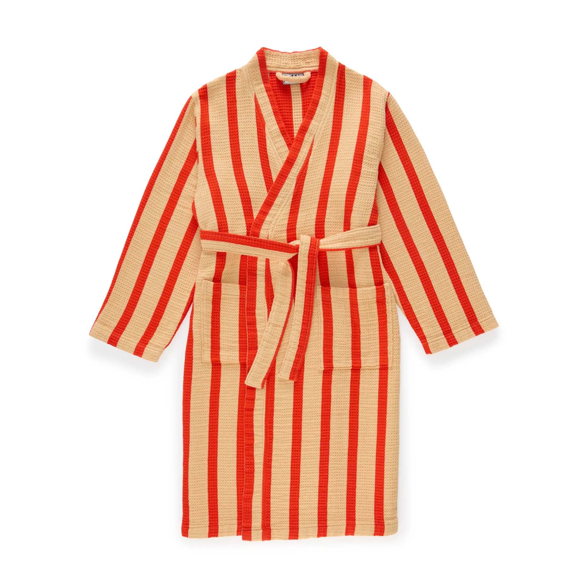 Dusen Dusen Striped Waffle Cotton Bathrobe