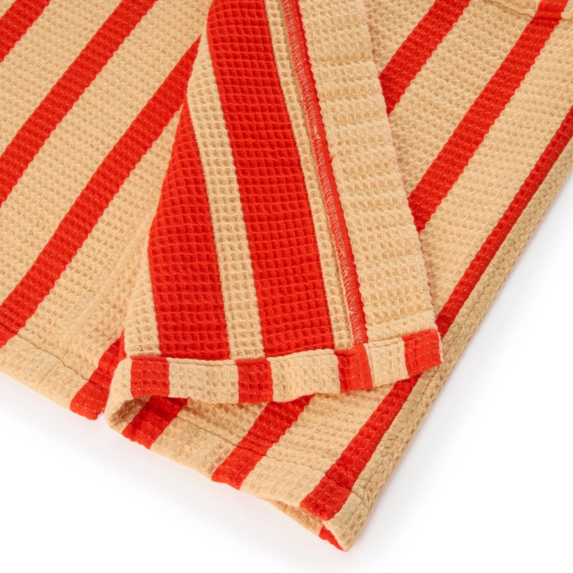 Dusen Dusen Striped Waffle Cotton Bathrobe